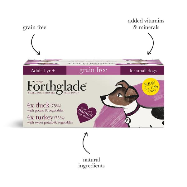 Forthglade Small Dog Grain Free Variety Turkey Duck 8x150g