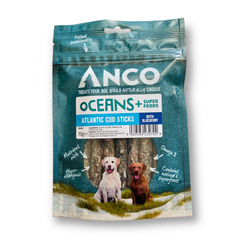 Anco Oceans+ Atlantic Cod Stick with Blueberry 70g