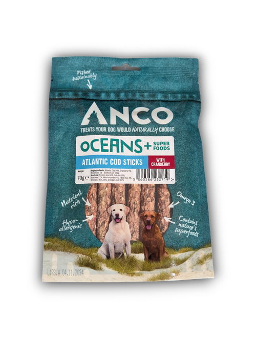 Anco Oceans+ Atlantic Cod Stick with Cranberry 70g