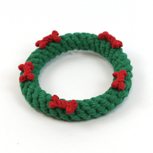 Happy Pet Ropee Christmas Wreath Dog Toy