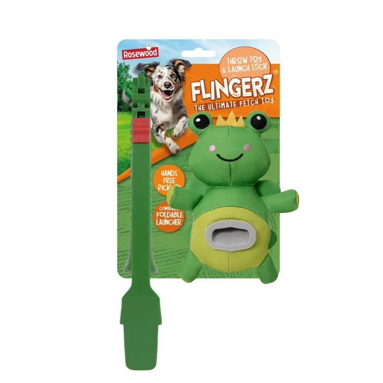 Rosewood Flingerz Frog Throw Dog Toy