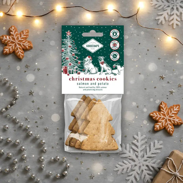 Goodchaps Christmas Cookies Natural Salmon Dog Treats 4pk