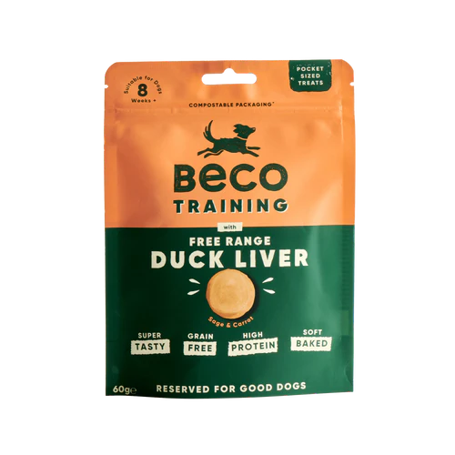 Beco - Free Range Duck Liver with Sage & Carrot Dog Treats 60g