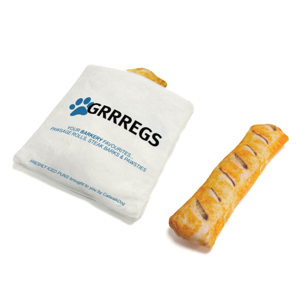 Grrregs Sausage Roll & Bag Dog Toy