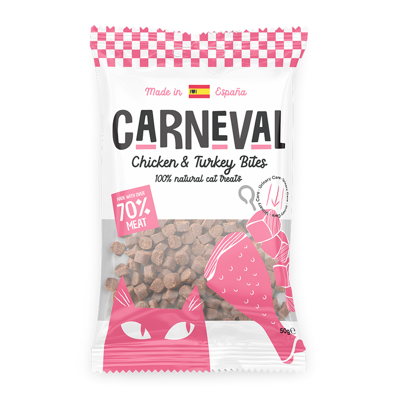 Carneval Cat Chicken & Turkey Bites 50g - Urinary Care