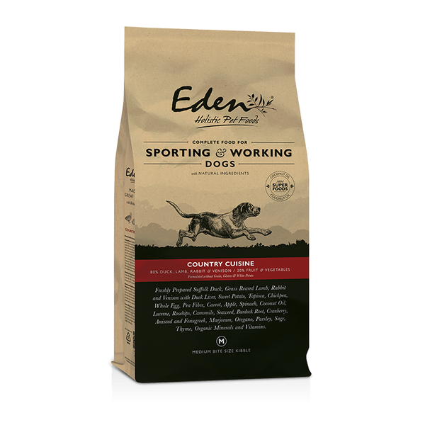 Eden 80/20 Country Cuisine Sporting & Working Dog 15kg Medium Kibble