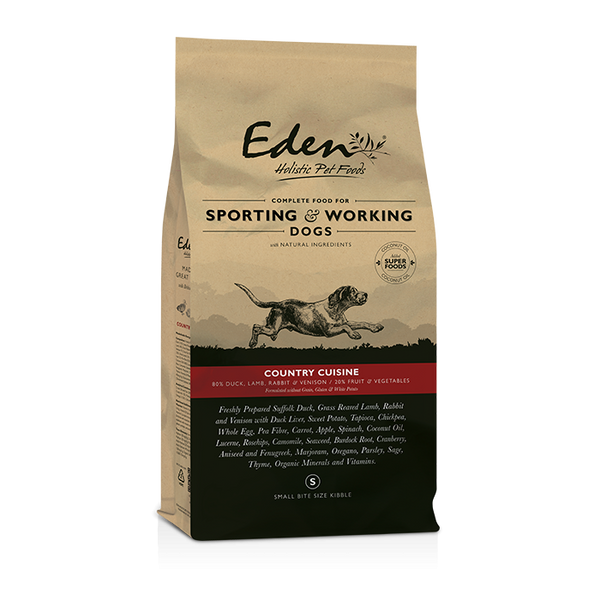 Eden 80/20 Country Cuisine Sporting & Working Dog 15kg Small Kibble