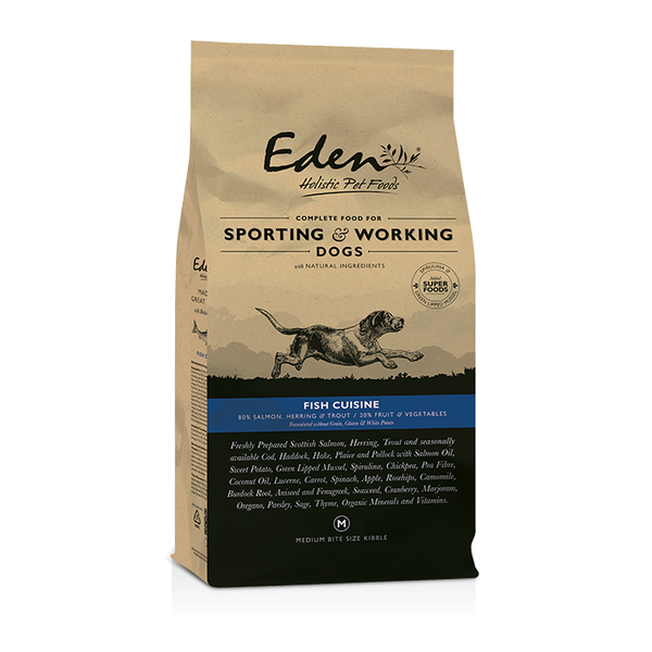 Eden 80/20 Fish Cuisine Sporting & Working Dog Food 15kg Medium Kibble