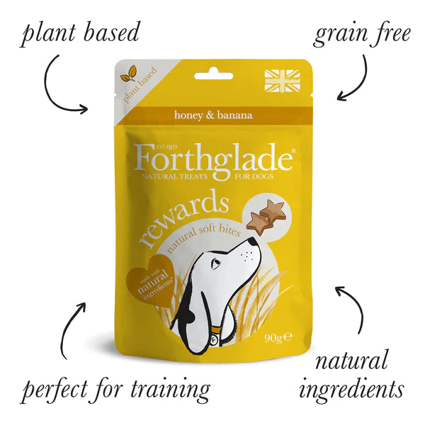 Forthglade Rewards Soft Bites Banana & Honey Dog Treats 90g