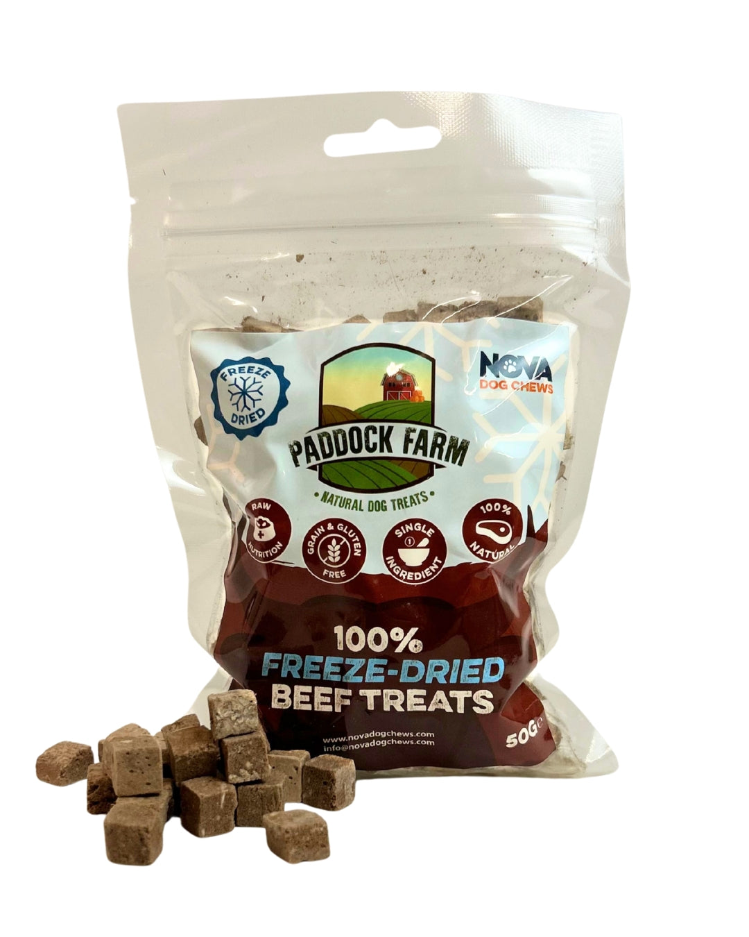 Nova Dog Chews - Freeze Dried Beef Dog Treats 8x50g