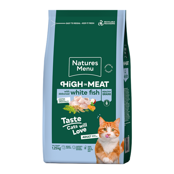 Natures Menu High in Meat Healthy Grains Adult Cat Dry Food - Fish