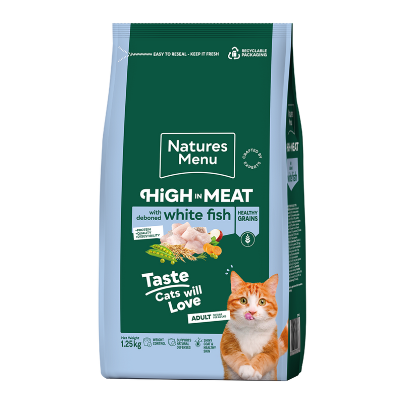 Natures Menu High in Meat Healthy Grains Adult Cat Dry Food - Fish