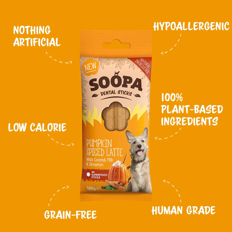 Soopa Pumpkin Spiced Latte Dental Sticks 100g