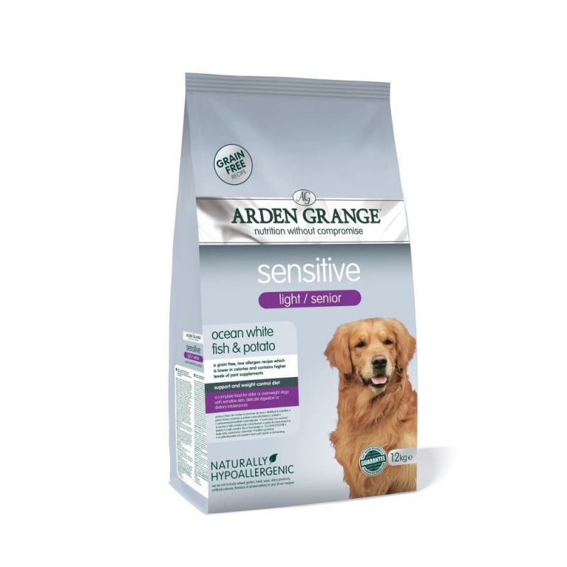 Arden Grange Sensitive Senior/Light - Grain-Free Ocean White Fish & Potato 12kg