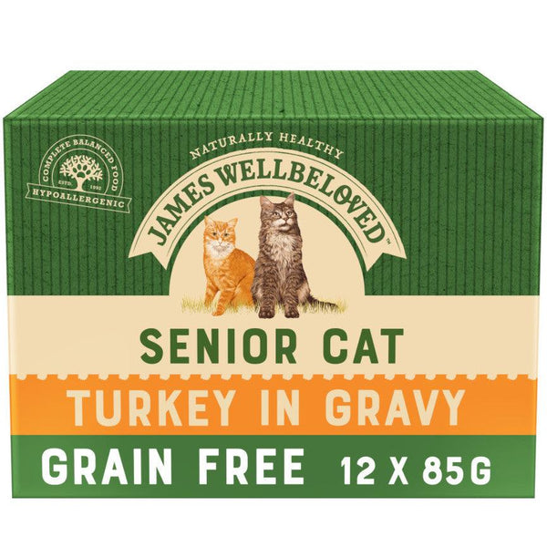 James Wellbeloved Senior Cat Wet Food Turkey Pouch 12x85g