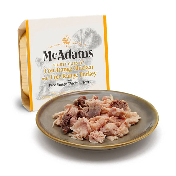 McAdams Whole Free-Range Chicken with Free Range Turkey & Chicken Heart Dog 150g