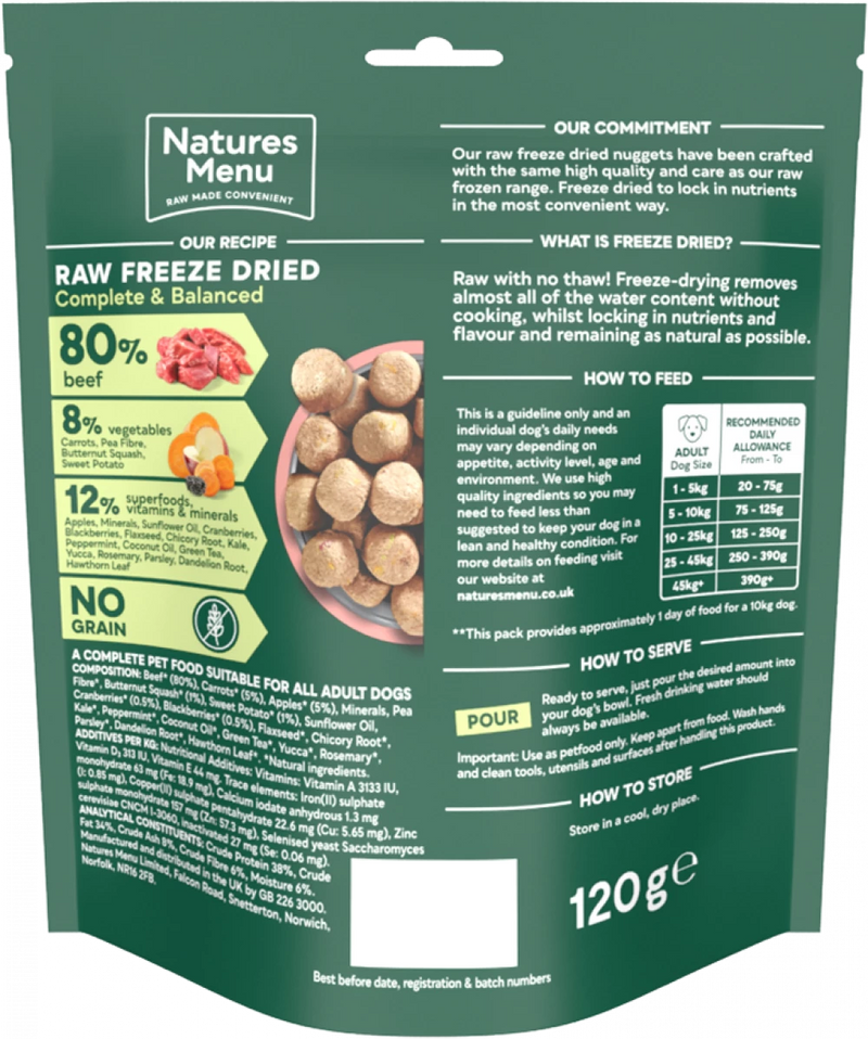 Natures Menu Freeze Dried Dog Food 80/20 Beef