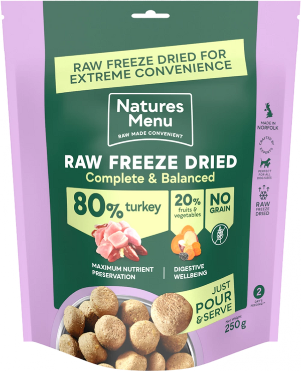 Natures Menu Freeze Dried Dog Food 80/20 Turkey