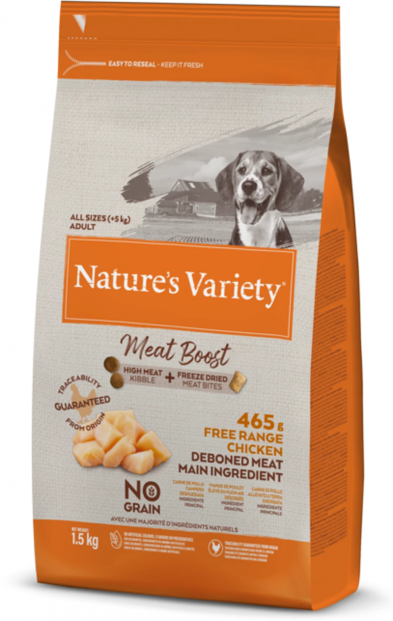 Natures Variety Meat Boost Adult Dog Food Chicken