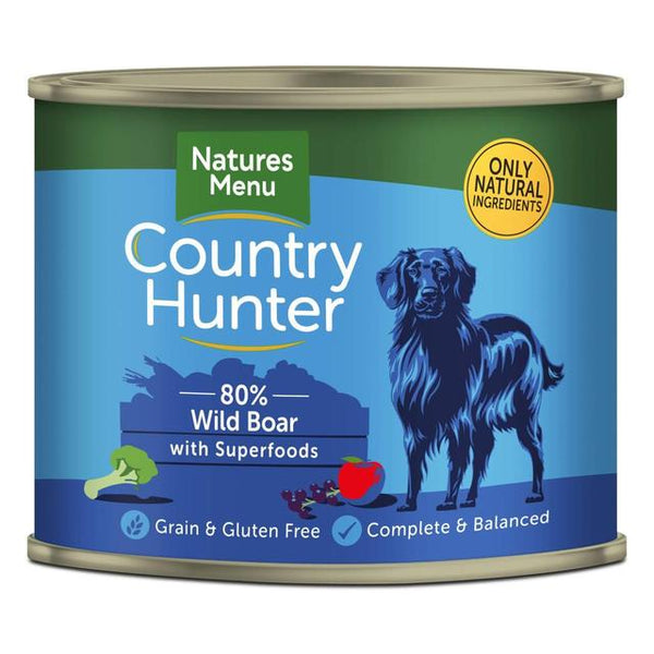 Natures Menu Country Hunter Dog Wild Boar with Superfoods Tins 600g