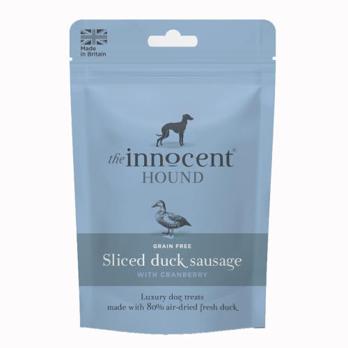 The Innocent Hound Sliced Duck Sausages with Cranberry Treats 70g