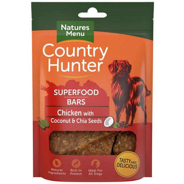 Natures Menu Country Hunter Superfood Bars Chicken with Coconut &amp; Chia Seeds