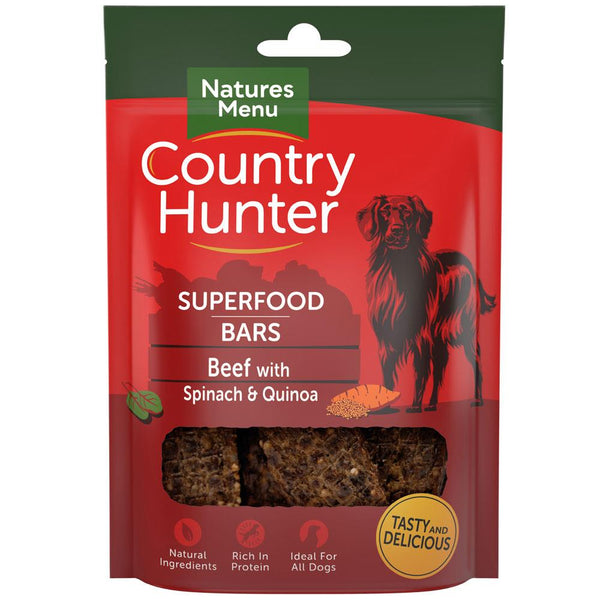 Natures Menu Country Hunter Superfood Bars Beef With Spinach &amp; Quinoa