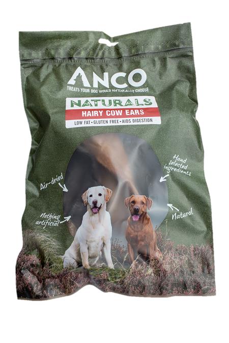 Anco Naturals Hairy Cow Ears 3pk