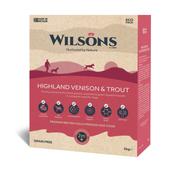 Wilsons - Highland Venison & Trout Premium British Cold Pressed Dog Food