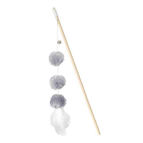 house of paws cat fishing rod pom poms and feathers