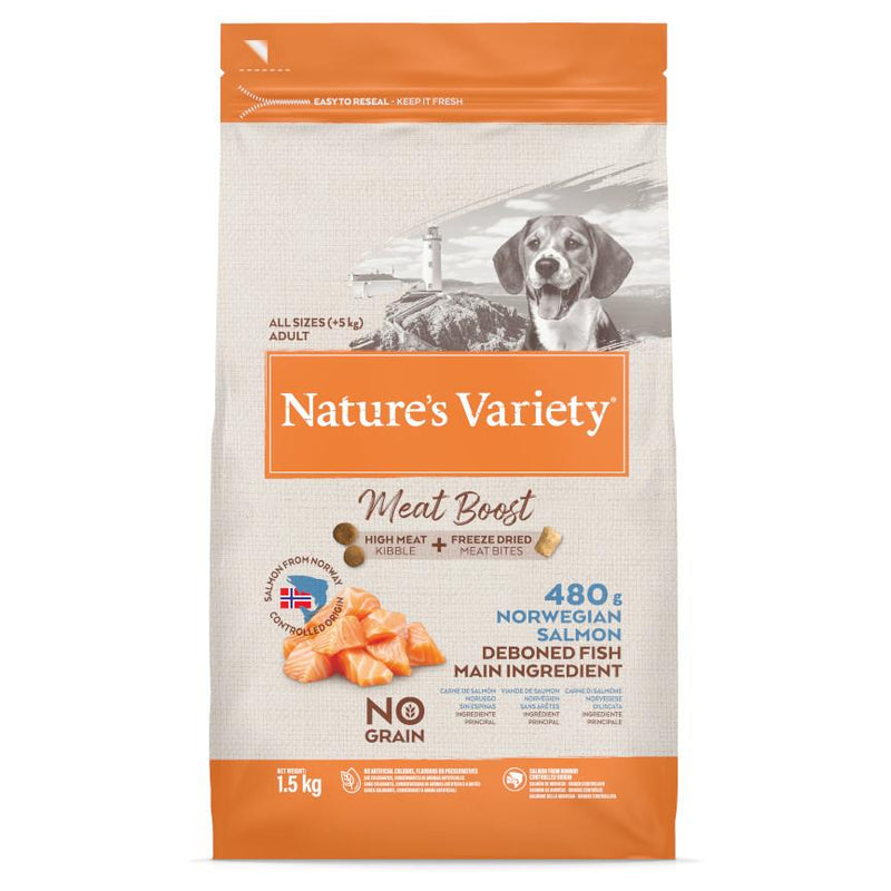Natures Variety Meat Boost Adult Dog Food Salmon