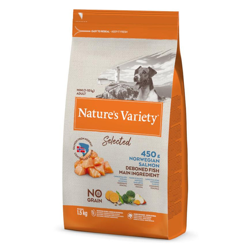 natures variety mini adult salmon 1500g1