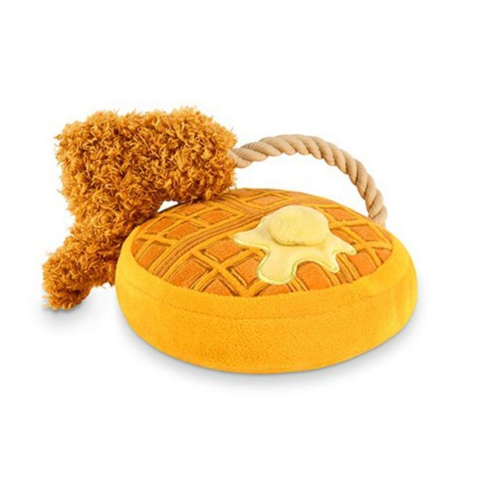 play barking brunch chicken waffles plush dog toy dog toys play love my hound 700x700