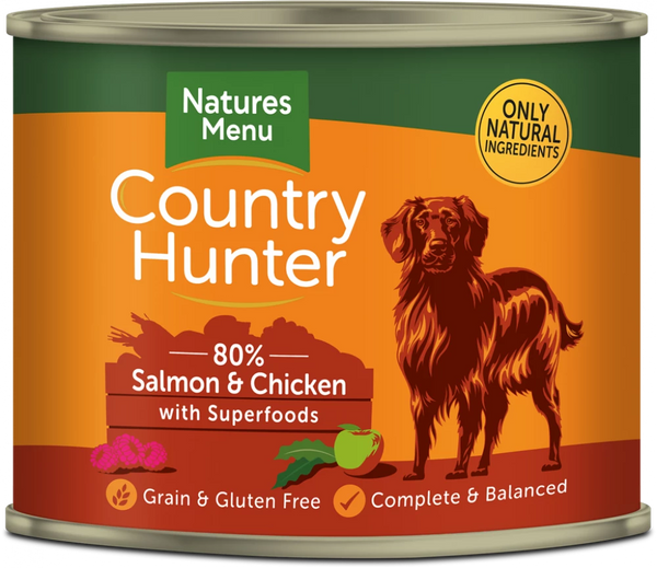 Natures Menu Country Hunter Salmon Chicken Tins 6x600g